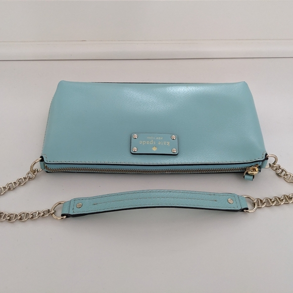 EUC! Kate Spade New York Wellesley Byrd Pebbled Leather Shoulder Bag Robins Egg - Picture 5 of 16